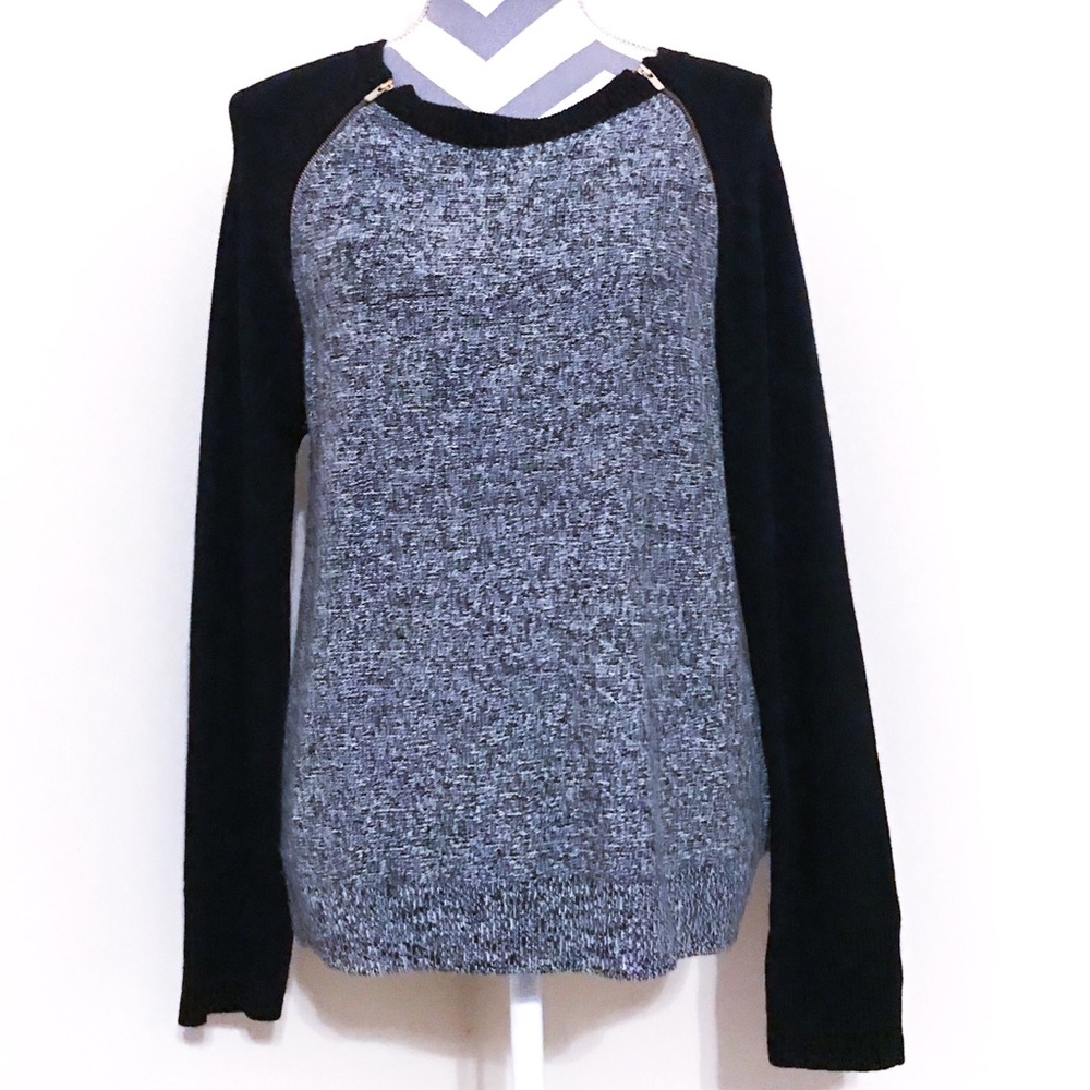 Banana Republic Grey & Black Zipper Sweater